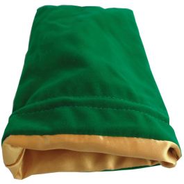 6`x8` LARGE Green Velvet Dice Bag with Gold Satin Lining