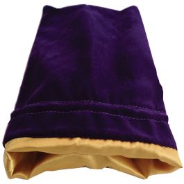6`x8` LARGE Purple Velvet Dice Bag with Gold Satin Lining