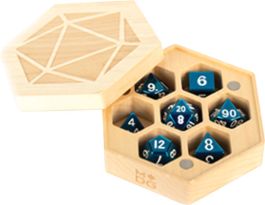 Premium Wood Hexagon Dice Case: Maple