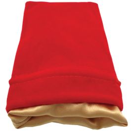 4`x6` Red Velvet Dice Bag with Gold Satin Lining