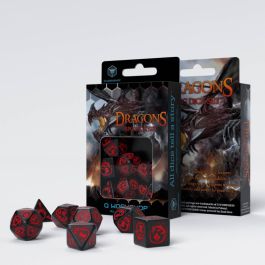QWSSDRA06 Q-Workshop Dragons Dice Set Black/Red (7)