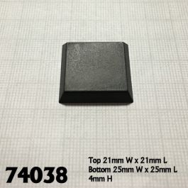 RPR74038 Reaper Miniature Bases: 1in Square Plastic Flat Top Base (20)