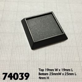 RPR74039 Reaper Miniature Bases: 1in Square Plastic Gaming Base (no slot) (20)