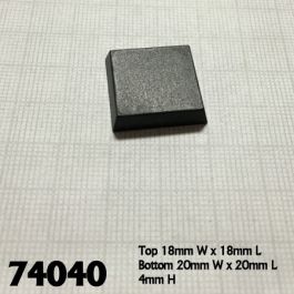 RPR74040 Reaper Miniature Bases: 20mm Square Plastic Flat Top Base (25)