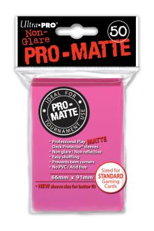 UPI84147 Ultra Pro Pro-Matte Standard Deck Protectors: Bright Pink (50)