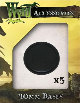 WYR0018 Wyrd Miniatures Malifaux: 40mm Black Round Plastic Bases (5)