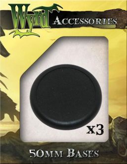 WYR0019 Wyrd Miniatures Malifaux: 50mm Black Round Plastic Bases (3)