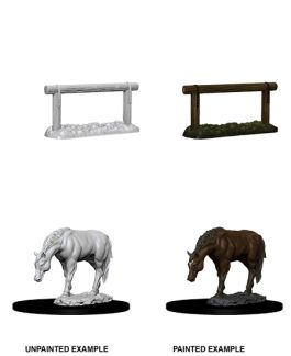 WizKids Deep Cuts Unpainted Miniatures: W10 Horse & Hitch