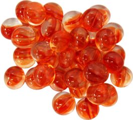 Red Catseye Glass Stones in 5.5` Tube (40)