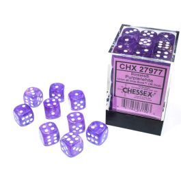 Borealis: 12mm d6 Purple/white Luminary Dice Block (36 dice)
