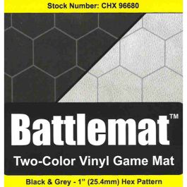 Battlemat: 1in Reversible Black-Grey Hexes (23.5in x 26in Playing Surface)