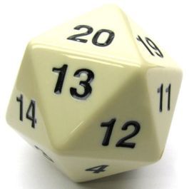 d20Single55mm Countdown Ivory Bagged