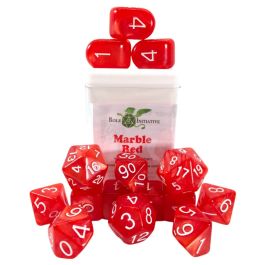 Dice:15-Set Marble Red/White