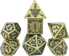 Role Playing Game Dice Set (7): Illusory Metal - Gold