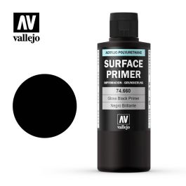 VAL74660 ACRYLICOS VALLEJO Metal Color: Gloss Black Primer 200ml.