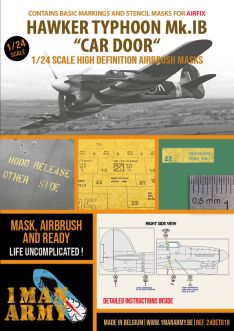 1ManArmy 1/24 Hawker Typhoon Mk.1B "Car Door" (Airfix A19003) Airbrush Paint Mask