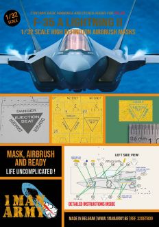 1ManArmy 1/32 Lockheed Martin F-35 A Lightning II (Italeri) Airbrush Paint Mask