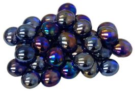 Crystal Dark Blue Iridized Glass Stones in 5.5` Tube (40)