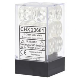 CHX23601 Chessex Manufacturing Translucent: 16mm D6 Clear (12)