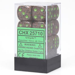 CHX25710 Chessex Manufacturing Speckled: 16mm D6 Earth (12)
