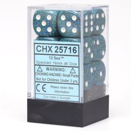 CHX25716 Chessex Manufacturing Speckled: 16mm D6 Sea (12)