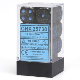 CHX25738 Chessex Manufacturing Dm3 Speckled 16mm D6 Blue Stars (12)
