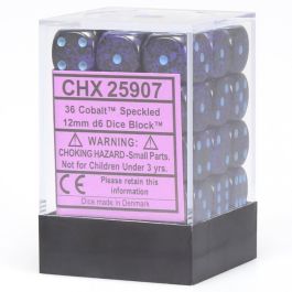 CHX25907 Chessex Manufacturing Cobalt 12mm D6 Dice Block (36)