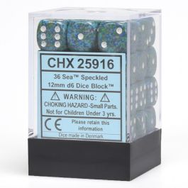 CHX25916 Chessex Manufacturing Speckled: Sea 12mm D6 Block (36)