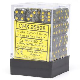 CHX25928 Chessex Manufacturing Speckled: Urban Camo 12mm D6 Block