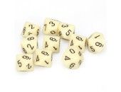 CHX26200 Chessex Manufacturing Opaque: Poly D10 Ivory/Black (10)