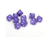 CHX26207 Chessex Manufacturing Opaque: Poly D10 Purple/White (10)