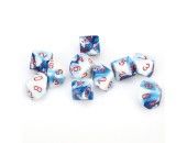 CHX26257 Chessex Manufacturing Gemini 7: Poly D10 Astral Blue/White/Red (10)