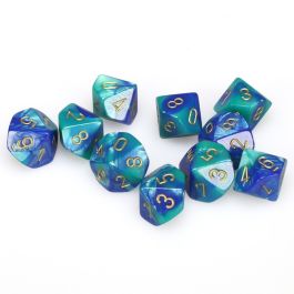 Gemini 7: Poly D10 Blue/Teal/Gold (10)