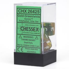 CHX26425 Chessex Manufacturing Gemini: Poly Gold Green/White (7)