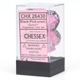 CHX26430 Chessex Manufacturing Gemini 2: Poly Black Pink/White (7)