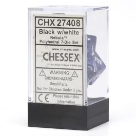 CHX27408 Chessex Manufacturing Nebula: Poly Black/White (7)