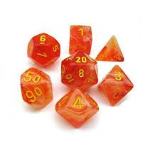 CHX27523 Chessex Manufacturing Dm9: Ghostly Glow Poly Orange/Yellow (7)