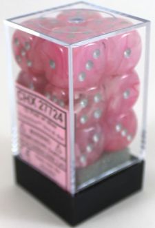 CHX27724 Chessex Manufacturing Dm9: Ghostly Glow 16mm D6 Pink/Silver (12)