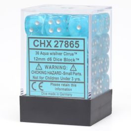 CHX27865 Chessex Manufacturing Dm5 Cirrus 12mm D6 Aqua/Silver (36)