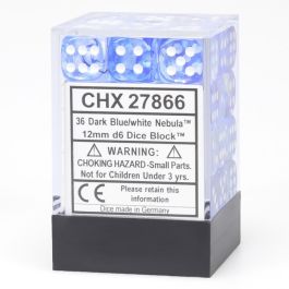 CHX27866 Chessex Manufacturing DM6 Nebula 12mm D6 Drk Blue/White/Black (36)
