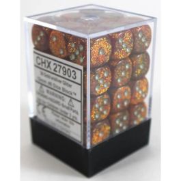 CHX27903 Chessex Manufacturing Dm9: Glitter 12mm D6 Gold/Silver (36)