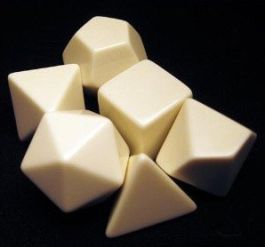 CHX29040 Chessex Manufacturing Opaque: Poly Ivory Blank Dice Set (6)