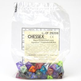 CHX29208 Chessex Manufacturing Signature: Poly D8 Assorted Bag of Dice (50) Revised