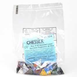 CHX29304 Chessex Manufacturing Speckled: D4 Poly Assorted Bag of Dice (50)