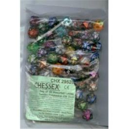 CHX29520 Chessex Manufacturing Gemini: Poly D20 Numbers Assorted Bag of Dice (50)