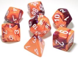 Lab Dice 3 Gemini: Poly Orange/Purple/White (7)