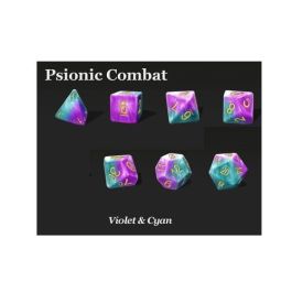 GKG235 Gate Keeper Games Halfsies Dice - Psionic Combat (7 Polyhedral Dice Set)