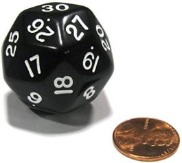 Opaque: Triantakohedron D30 Black/White