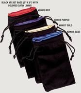 KOP09919 Koplow Games Dice Bag: Black Velvet Red Satin Lined (Large)
