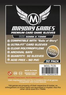 Sleeves: Premium Custom Card Sleeves 50mm x 75mm (Sails of Glory Sized)